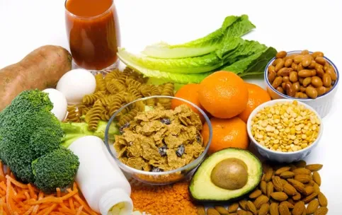 Broccoli, beans, nuts and vegetables